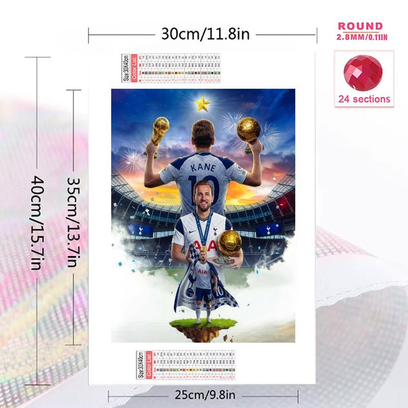 Harry Kane poster 100% Round Full Drill 5D DIY Diamond Painting Embroidery Cross Stitch Rhinestone Décor