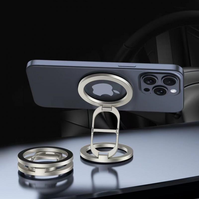 Dual Magnetic Phone Holder Gym Treadmill Car Desk Outdoor Use - Aluminum Alloy Adjustable Lazy Stand