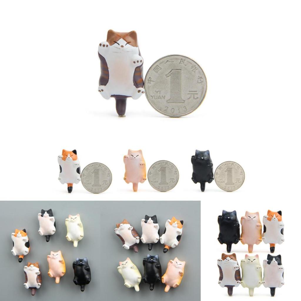 Niedliches Cartoon Schlafendes Dickes Katze Mini Modell Ornamente Set Dekoration Zubehör Für Küchenorganisator Und Geschenk