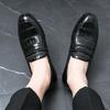 Men’s Penny Loafer Black Leahter Dress Formal Business Shoes Tuxedo Wedding Shoes Over Sized