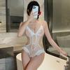 Bodysuit με δαντέλα και τιράντες Fan Lei: Σεξουαλικά Εσώρουχα με Ανοιχτό Καβάλο, που Δεν Αφαιρούνται, για Παθιασμένες Νύχτες (916)
