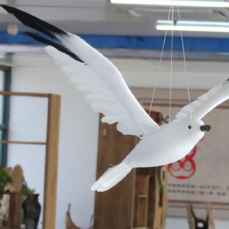 Artificial Seagulls Decors Hanging Ornament Christmas Flying Bird Pendant Seagulls Model Statue for Wedding Parties