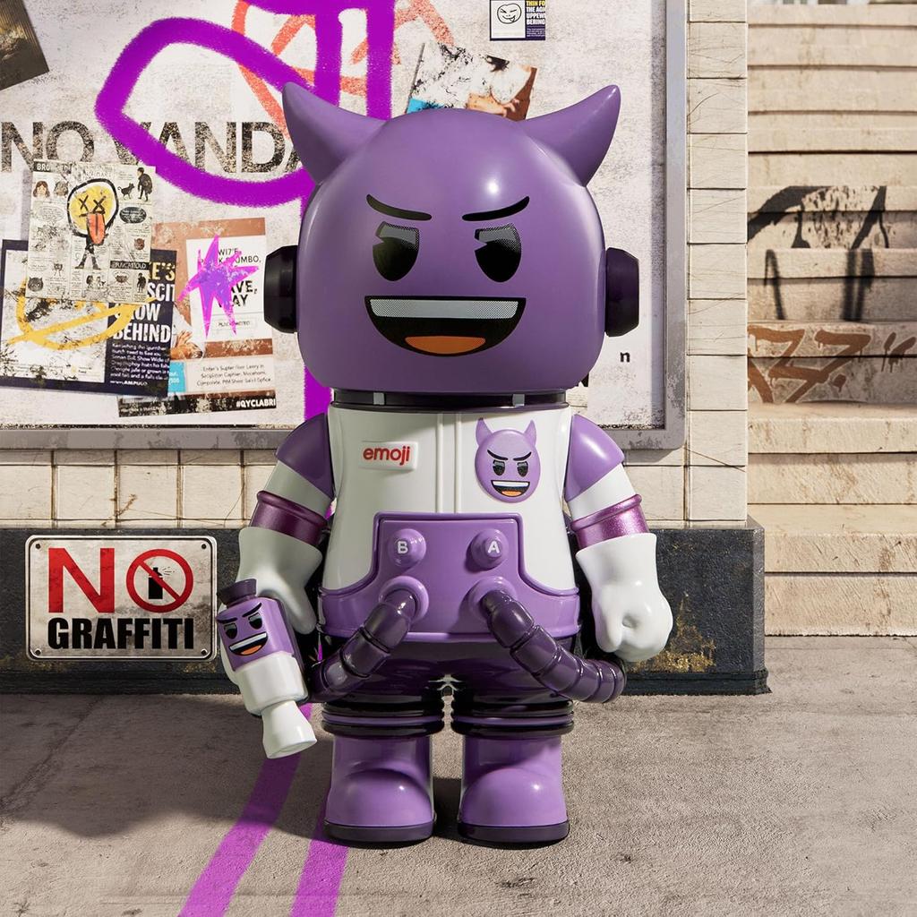 POP MART MEGA Space Molly 100% × Emoji Series, Molly Blind Box Figures, Holiday Birthday Gifts for Girls and Boys, Single Box