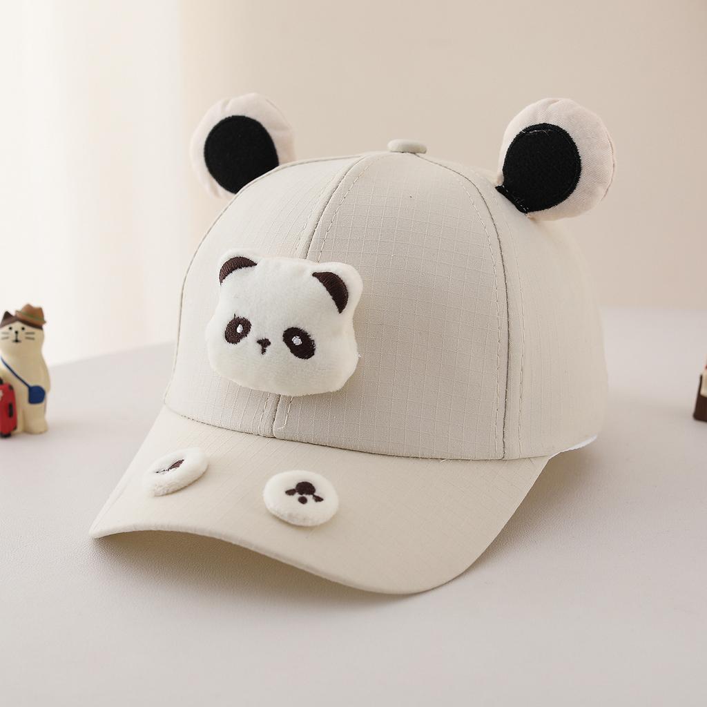 Girls Cute Panda Plush Hat 52-54cm 4-8 Years Spring Summer Kids Baseball Cap New Style Cartoon Hat Sun Protection for Children