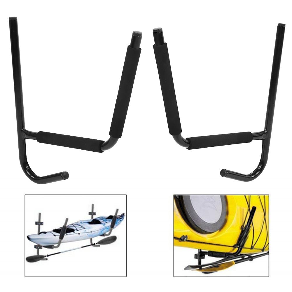 1Pair Metal Kayak Canoeing Wall Stand Carrier Rack Surfboard Hanger Accessory Black