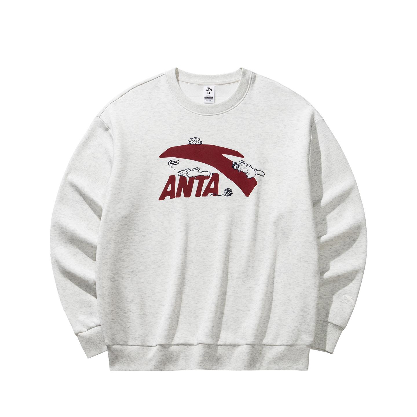 

Anta Cat Print Fleece Loose Warm Pullover Fashion Sports Casual Trendy Versatile Long Sleeve Sweatshirt Women tops Gray Gray-Floral 962618704-1 2XL