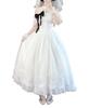 XHSUKADO Women’s Off-Shoulder Halter Lace Dress with Ribbon and Pearl Details, XL