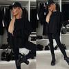 2026 New Spring Women's Casual Skinny Pants Loose Hoodie Set 2 Piece Outfit