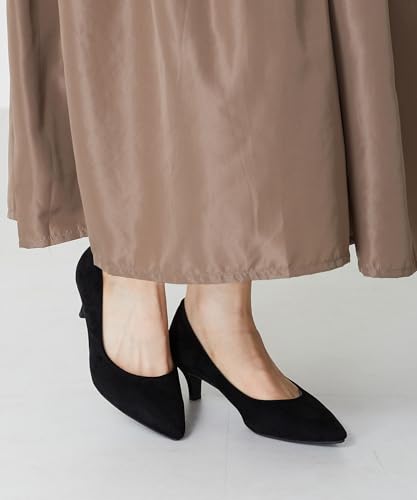 Oriental Traffic R-3202 Women's Black Pumps with a 5cm Heel, Jumping Design, Comfortable Walking, Comfortable Fit, Cushioned Heel, Size 22.5cm, Busine