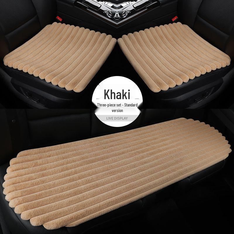 Universal Heated Winter Bamboo Plush Car Seat Cushion Set - Non-slip, Thickened, Three-piece for Warmth and Comfort