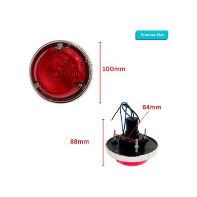 APSMOTIV Luces Traseras Redondas Vintage 2PCS 12V Remolque Stop Señal de Giro Freno Marcador de Gálibo Funcionamiento Cromo para Camiones RV Impermeable