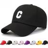 C Letter Embroidered Baseball Cap, Adjustable Cotton Dad Hat for Men Women