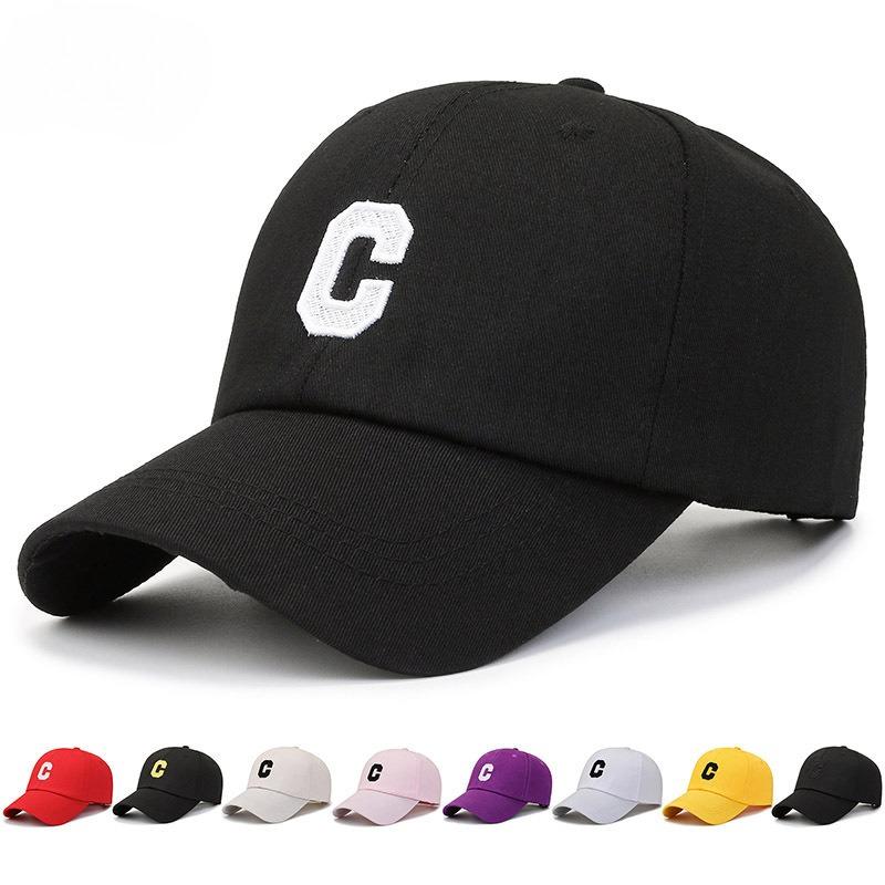 C Letter Embroidered Baseball Cap, Adjustable Cotton Dad Hat for Men Women