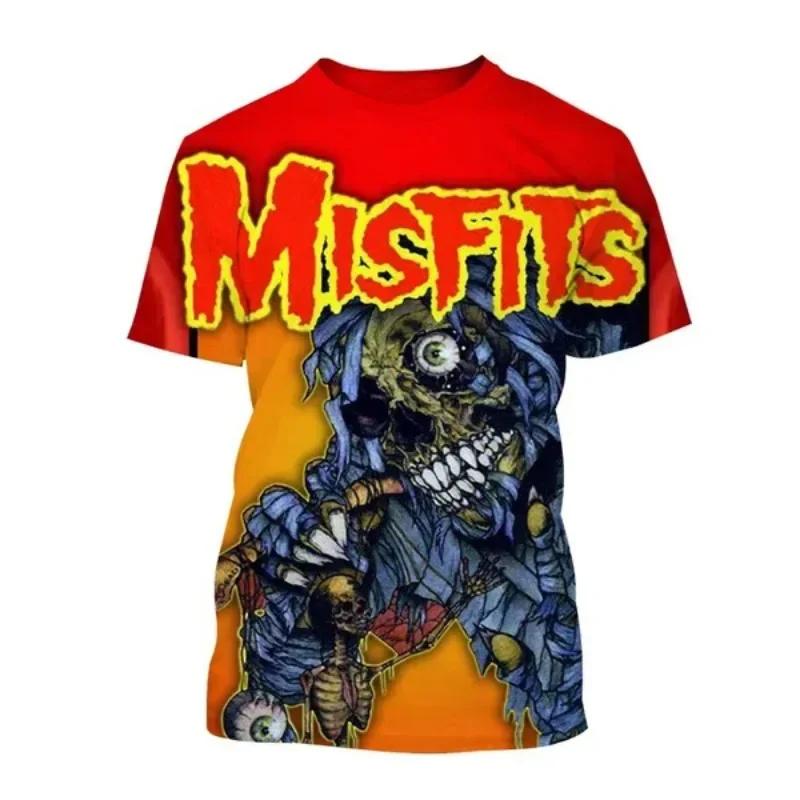 T-shirt Rock Band Misfits Estivi Teschio Stampato 3D Streetwear Uomo Donna Moda T-shirt a Maniche Corte T-shirt per Bambini Top Abbigliamento Uomo