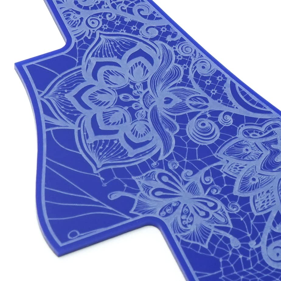 SCORELAY PICKS Les Paul Pickguard [Flower Engraving] Blue
