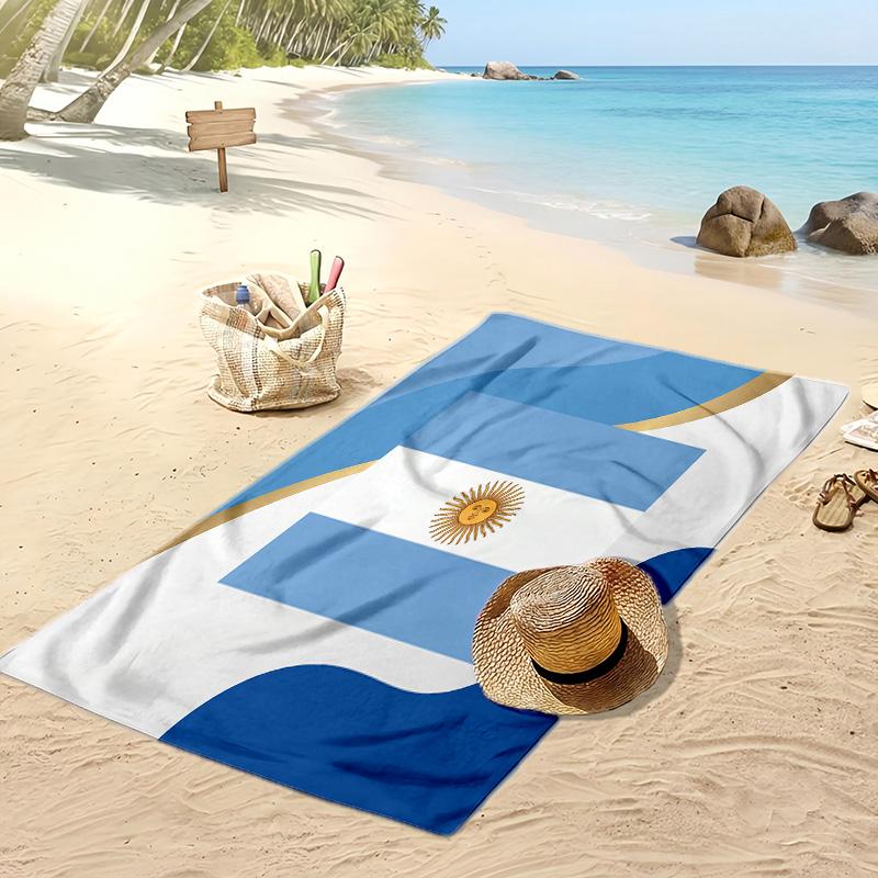 Asciugamano da Spiaggia Stampa Calcio Argentina Asciugatura Rapida Super Assorbente Morbido Asciugamano da Bagno per Nuoto Spiaggia Viaggio Souvenir Regalo per Fan