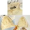 Minimalist Drawstring Storage Bag With Floral Pattern For Travel And Desk Organization