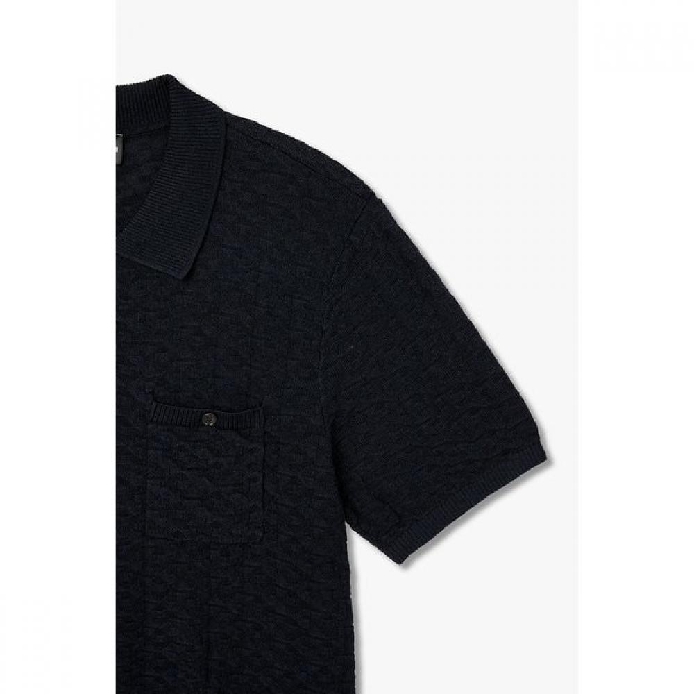 Emporio Armani Men S emboSSed Jacquard Pattern Polo Knit A516328006