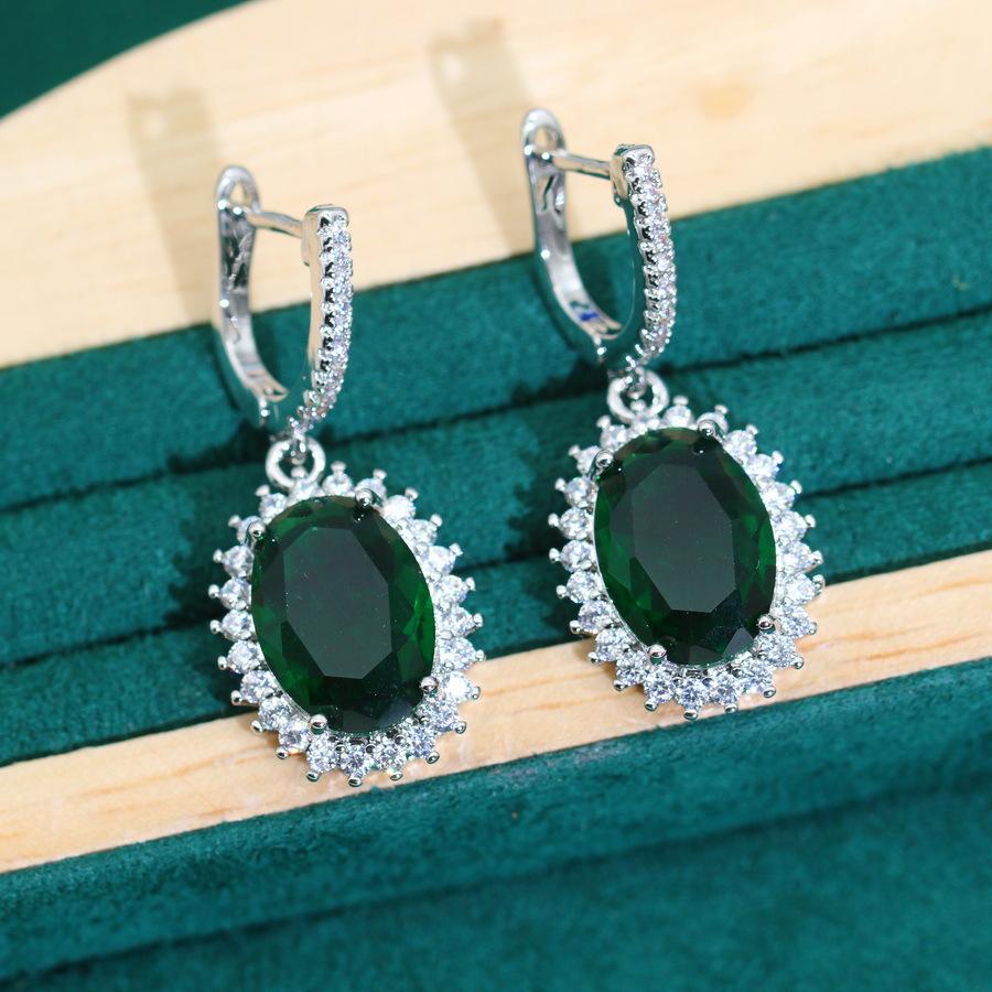 2024 New Jewelry Zircon Necklace Earring Ring Set