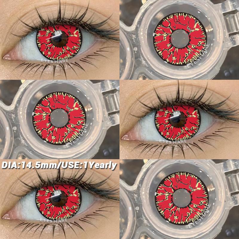 COD EYESHARE RAVEN BLACK Cosplay Contact Lenses Blood-red Halloween Eye Makeup Lens White/Black Crazy Cosplay Softlens