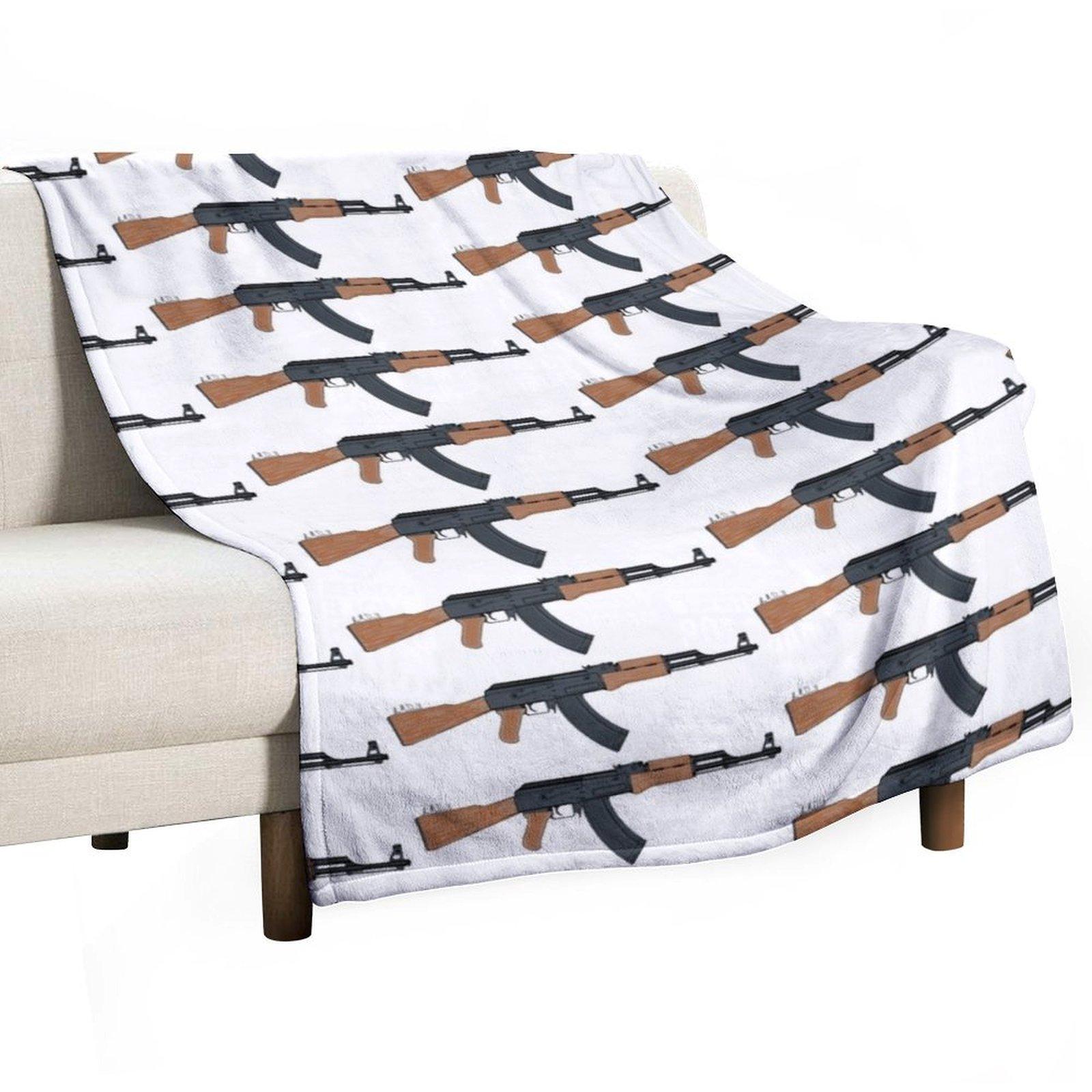 

AK-47, Kalashnikov rifle Throw Blanket warm winter decorative Decorative Sofas Winter beds Blankets 30x40in
