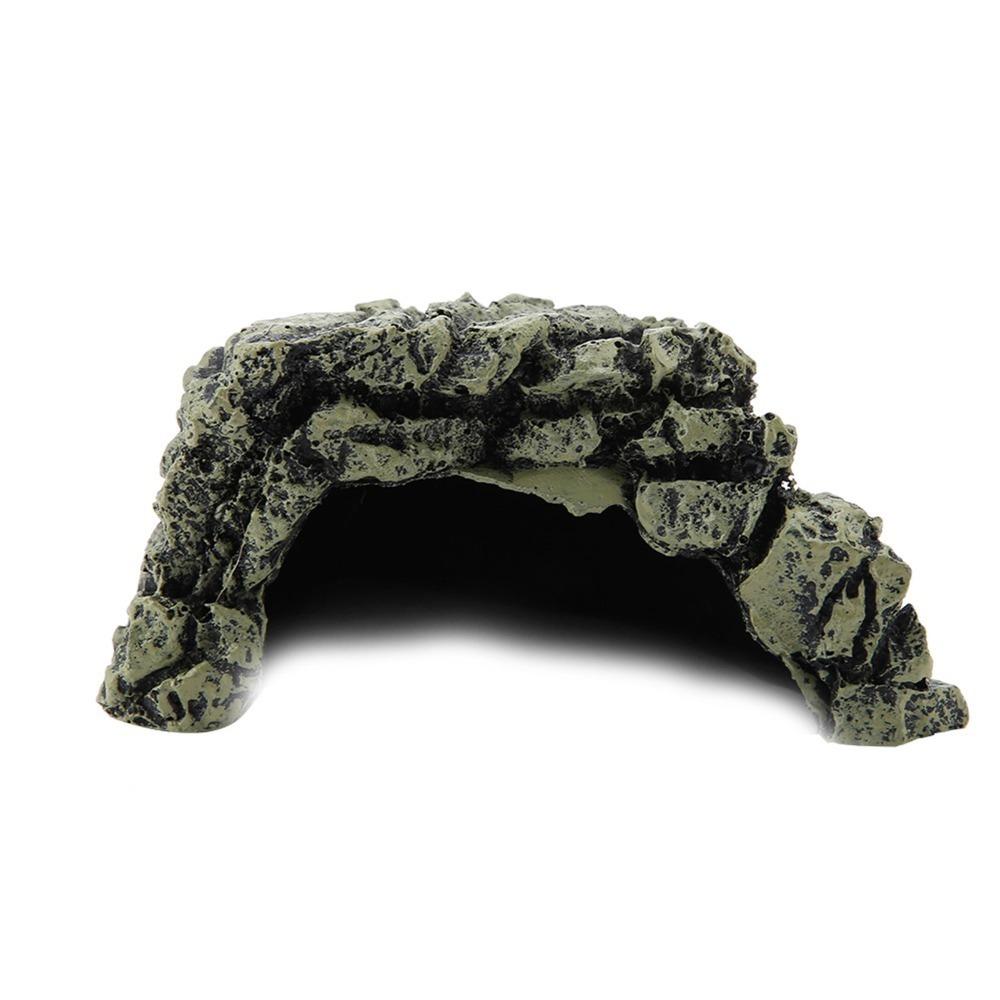 Resin Reptile Hiding Habitat Wide Flat Top Aquarium Hide Decoration Turtle Basking Cave Turtles