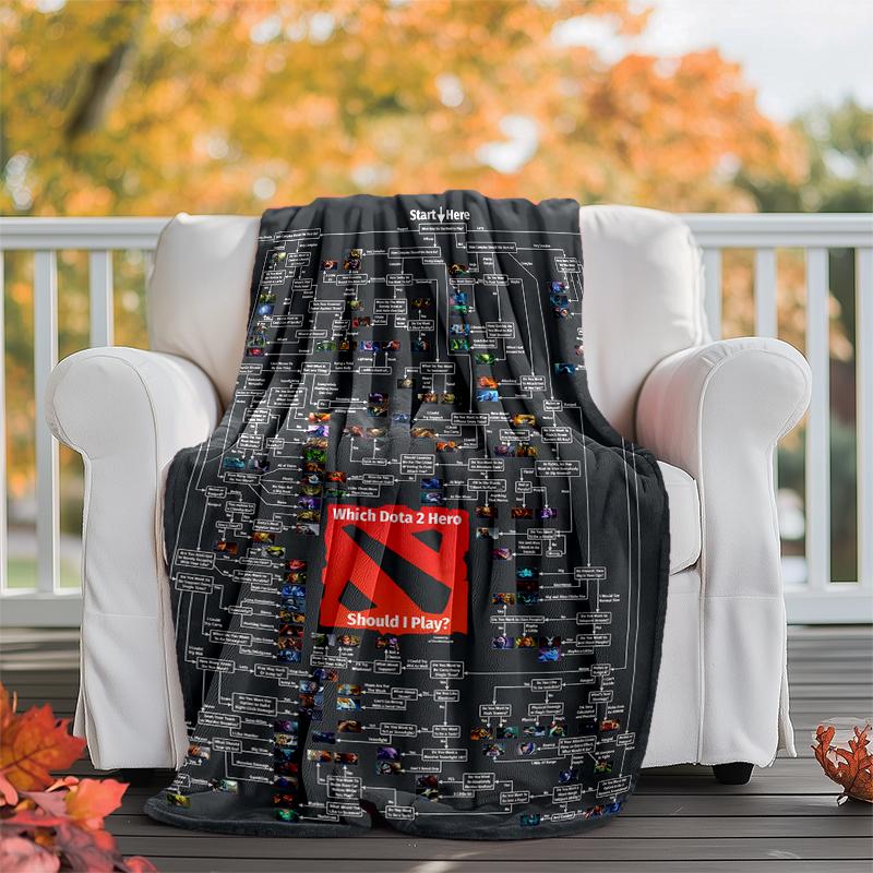 Dota 2 Flannel Blanket Soft Warm All-Season Throw, Design for Camping, Car Travel, Hiking Sofa, Bed, Office Perfect Gift for Parties