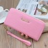 Kvinner Mote Håndvesker Kunstskinn Clutch Vesker Dame Elegant Mynt Veske Telefon Veske Merkedesign Lange lommebøker