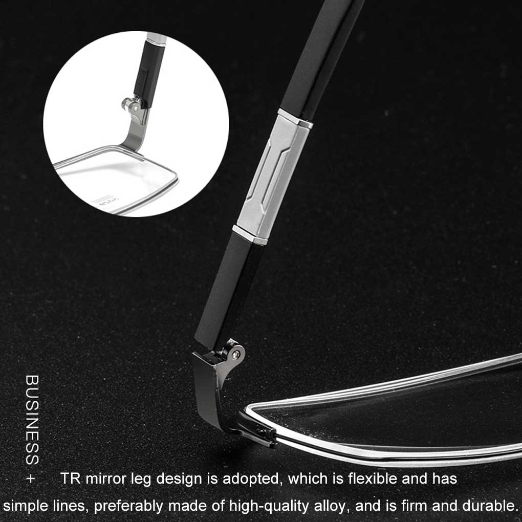 Unisex Metal Half Frame Men Women Plastic Lens Large Face Nearsighted Spectacles for Business Daily