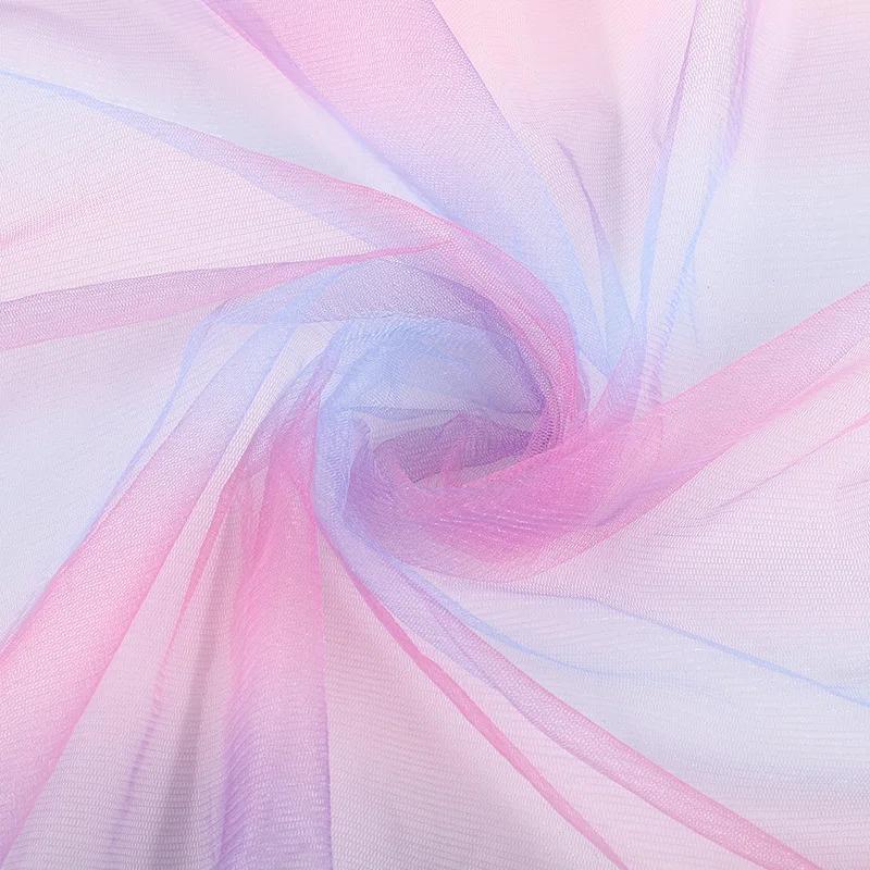 2/4/6 Yard Colorful Gradient Rainbow Mesh Fabric Rainbow Tulle Fabric For Diy Tutu Skirt Princess Dress Wedding Party Decor