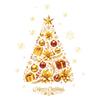 Large Christmas Tree Window Sticker Golden Snowflake Electrostatic Sticker  Bedrooms