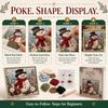 3D Christmas Handmade Fabric Poke Art Kit with Wreath Design: DIY Holiday Craft with Simple Illustrated Guide Vintage Seasonal Decoration for Adults