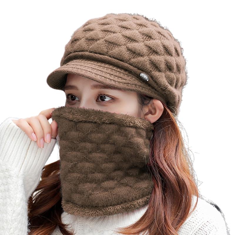 Buy Fashion Women Winter 2Pcs Set Visor 