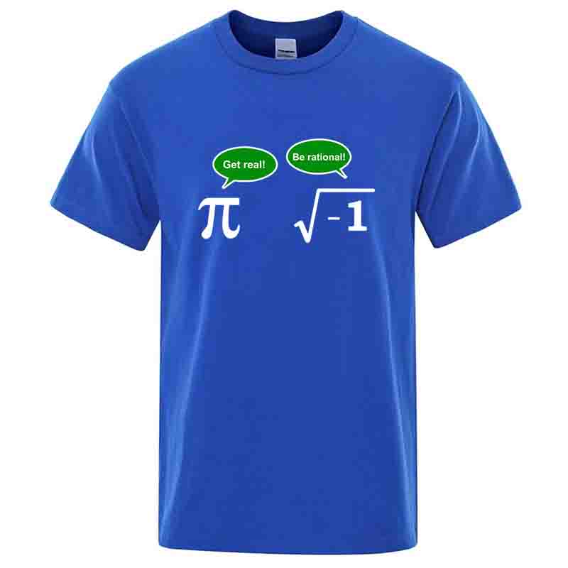 Summer Round Neck Math Formula Graphic Printed T-shirts Fashionable Casual Pure Cotton Short Sleeved Men's T-shirts