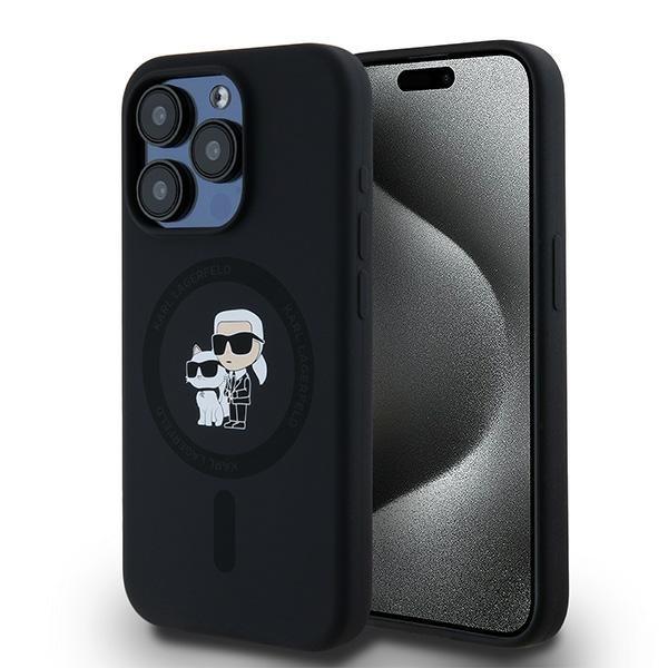 Karl Lagerfeld KLHMP15LSCMKCRHK iPhone 15 Pro 6.1" black/black hardcase Silicone Karl & Choupette MagSafe
