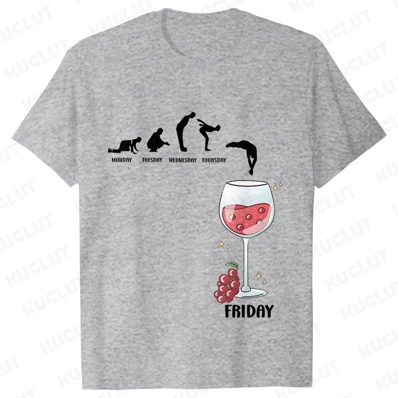 Funny T-Shirts for Men Drinking Lover Y2k Tops Oversized Clothing Short Sleeve Friends Friday Beer Day Weekend Party Streetwear