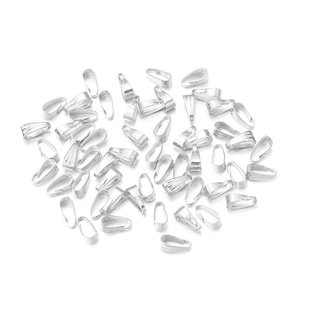 200pcs Pendant Clips Pinch Bail Clasp Connectors Necklace Hooks For Jewelry Making Finding Parts Accessories Supplies