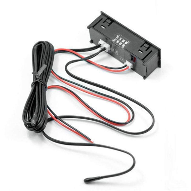 Car Clock Universal Automotive Digital Clock Date 3 In 1 LCD Display Electronic Temperature Noctilucent Trim Red Replacement-A87
