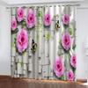 Living Room Decoration 3D Animal Plant Dancing Butterfly Flower Bedroom Curtains Set, Shade Curtain, 2 Pieces Free Shiping