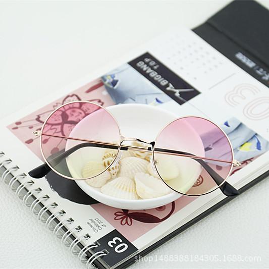 Retro Round Sunglasses Marine Piece Glasses Round Frame Glasses Men'S And Women'S Prince'S Glasses