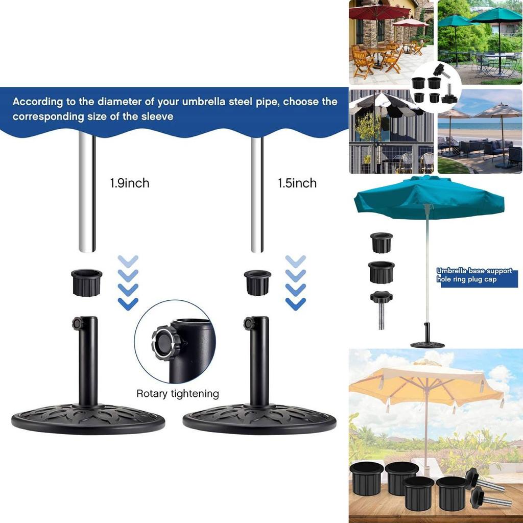 Plastic Umbrella Base Adapter With Screw Fixing For Solar Umbrella Stand And Support Pole