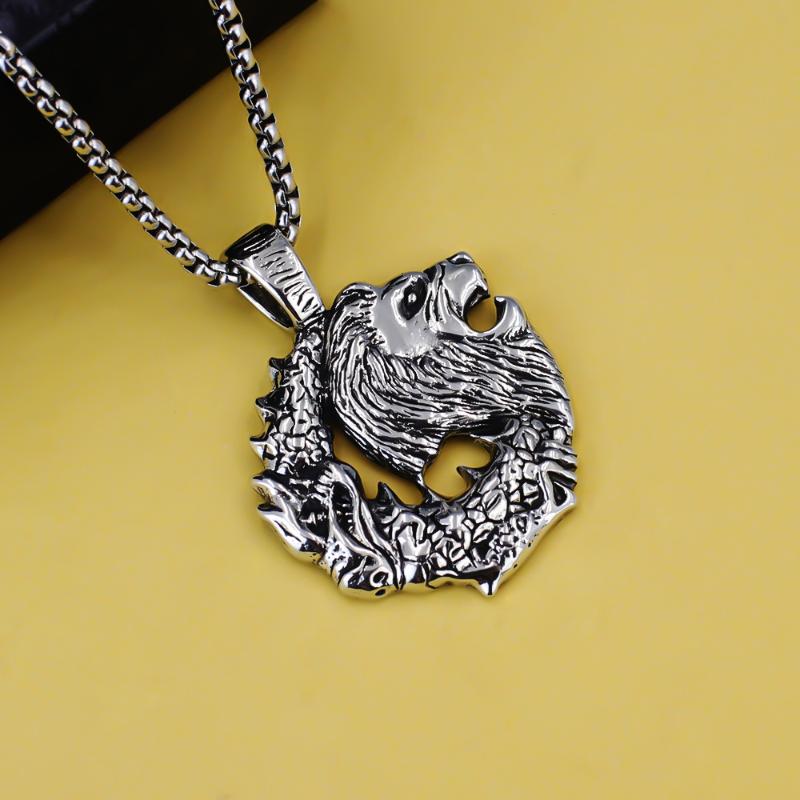 Retro Norse Mythology Double Raven Tree Of Life Pendant Necklace For Men Personality Charm Hip Hop Cool Casual Jewelry Gift