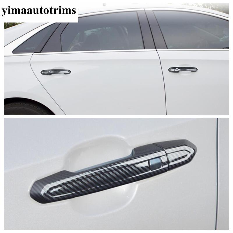 Car Outer Door Handle Protector Decoration Cover Trim ABS Carbon Fiber Accessories Exterior For Cadillac CT5 CT5-V  - 2024