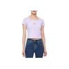 Calvin Klein Comfortable Round Neck Pullover Short Sleeve T-Shirt Women Tops Ivory J223905-VFR