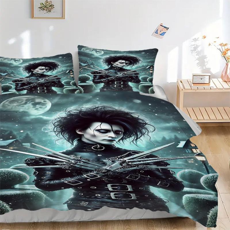 

3 шт. Комплект пододеяльника «Эдвард Руки-ножницы» - Можно стирать в машине, Включает 1 пододеяльник и 2 наволочки, Подушка в комплект не входит, Для дома, Всесезонный 135x200cm