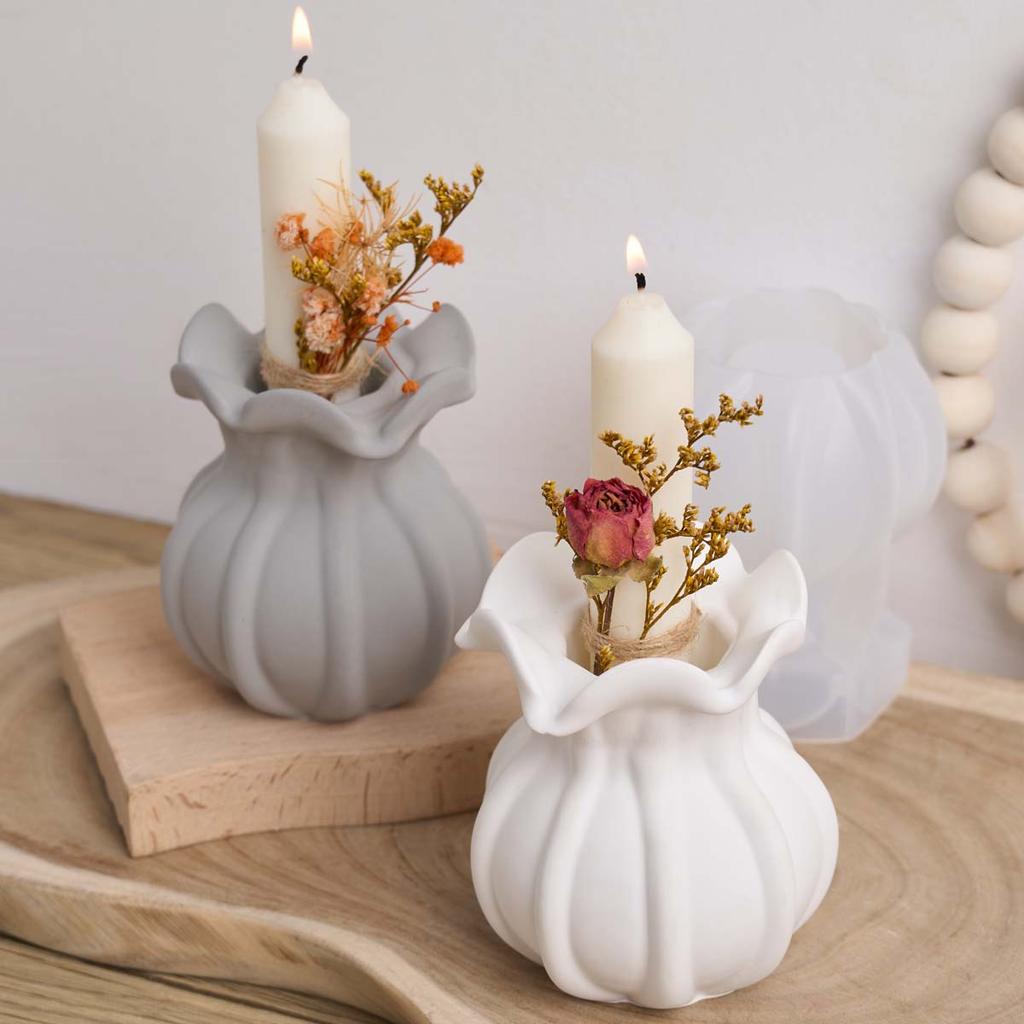 Blumenform Vase Silikonform DIY Hydroponisches Reagenzglas Blumentopf Gießformen Gips Harz Kerzenständer Bastelmaterial