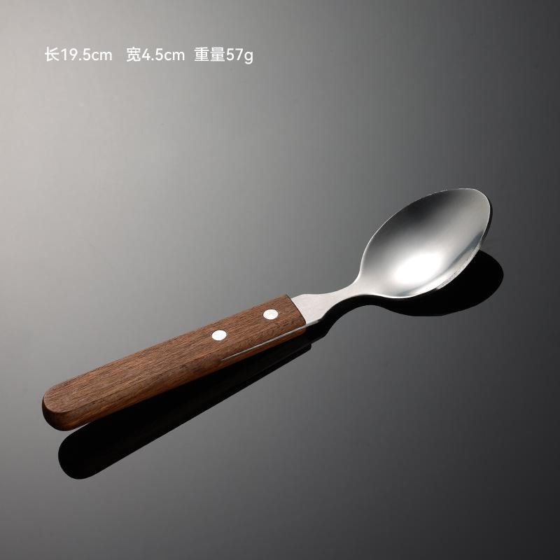 Stainless steel handle knife, fork, spoon, western tableware 3 main pieces rosewood handle steak knife and fork hotel retro meal