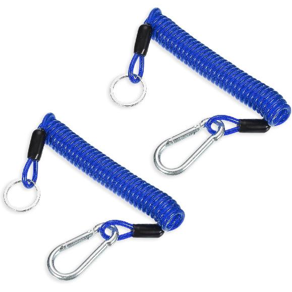 6FT Trailer Brake Away Cable,Trailer Breakaway Safety Cable Spring Towing Coiled Wire Steel Braided Safety Cable with PU Coating,for Breakaway