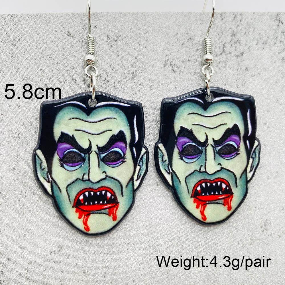 European & American Halloween Earrings: The Nightmare Before Christmas Skeleton Acrylic Drop