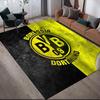 Borussia Dortmund Flannel Printed Carpet, Home Sofa Decoration for Living Room & Bedroom, Non‑Slip Play Flannel Floor Mat for Game Room